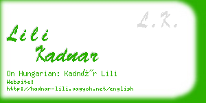 lili kadnar business card